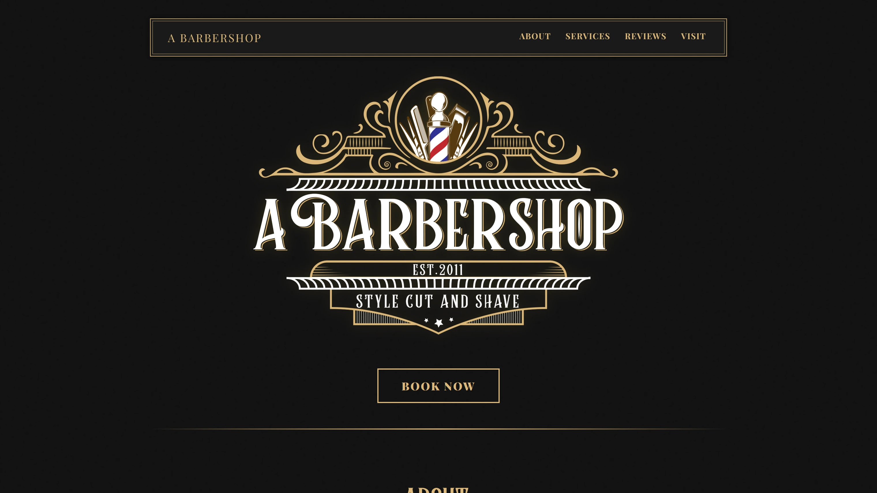 Barbershop website design for A Barber Shop